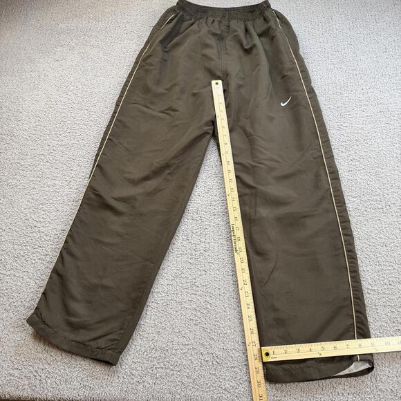Nike Vintage Brown Swoosh Track Pants Mens L Lined Nylon Y2K Athletic Warm Up - Picture 4 of 7